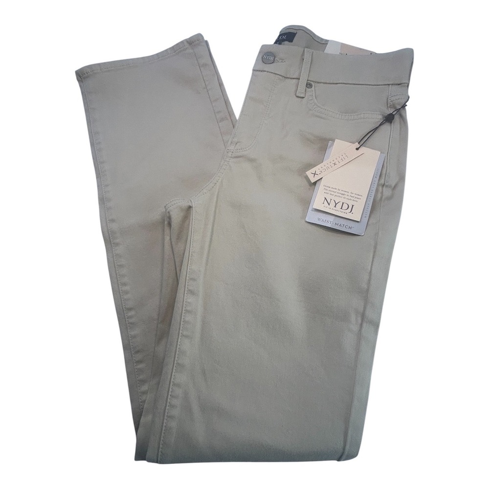 NYDJ Marilyn Straight Jeans Women S Feather Beige Waist Match Lift Tuck